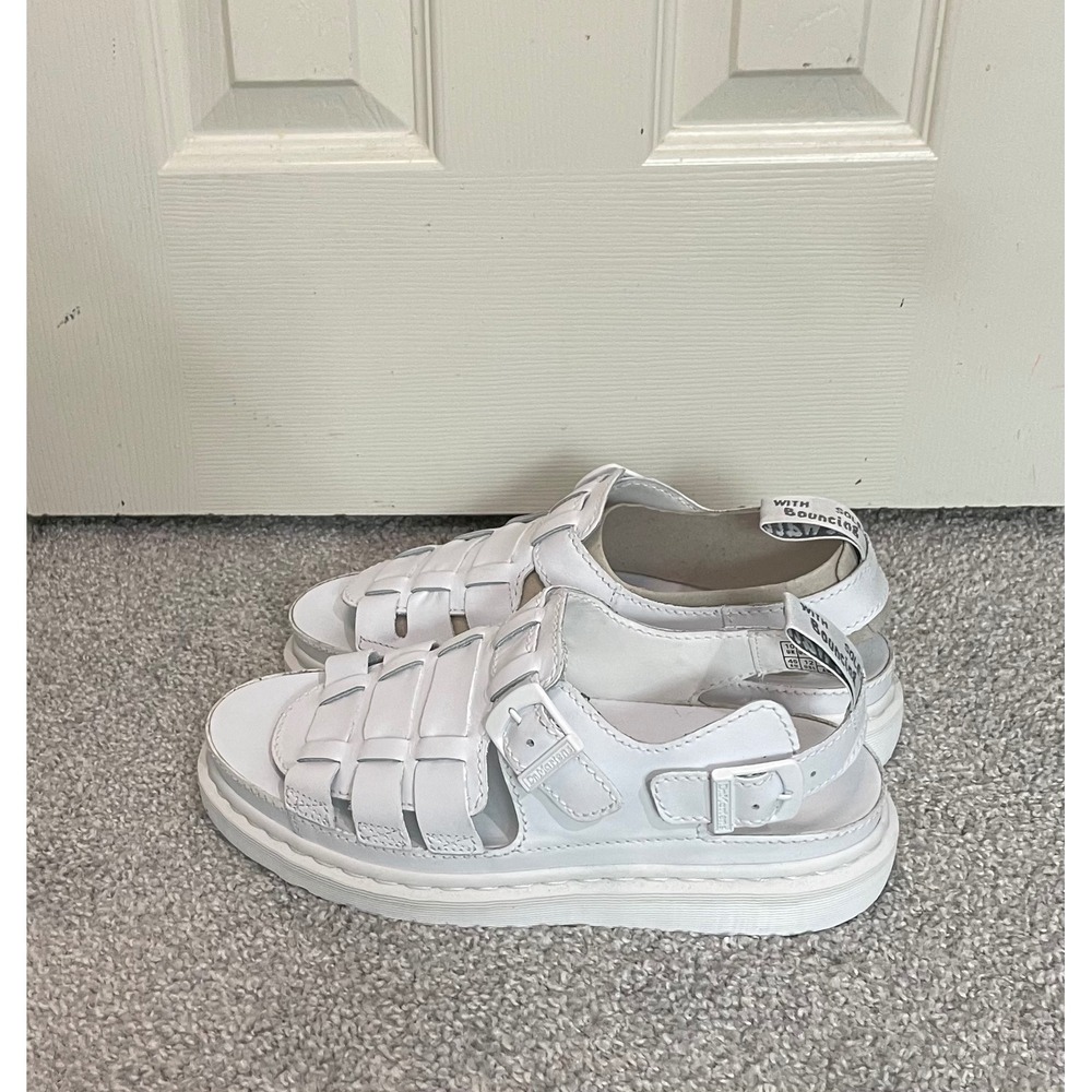 Dr. Martens 8092 Arc Mono White Leather Fisherman Sandals Womens 12 Mens 11